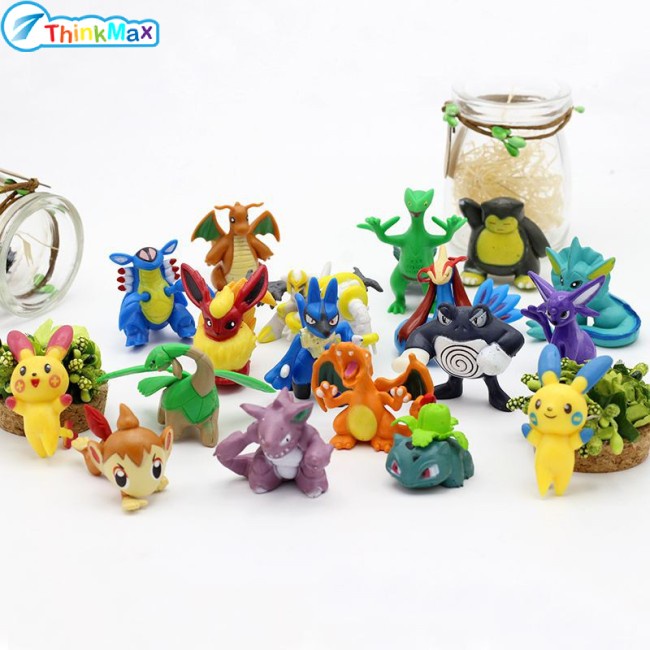 Thinkmax Set 24 mô hình đồ chơi THINKMAX nhân vật hoạt hình Pokemon dễ thương để trưng bày trang trí 2-3cm