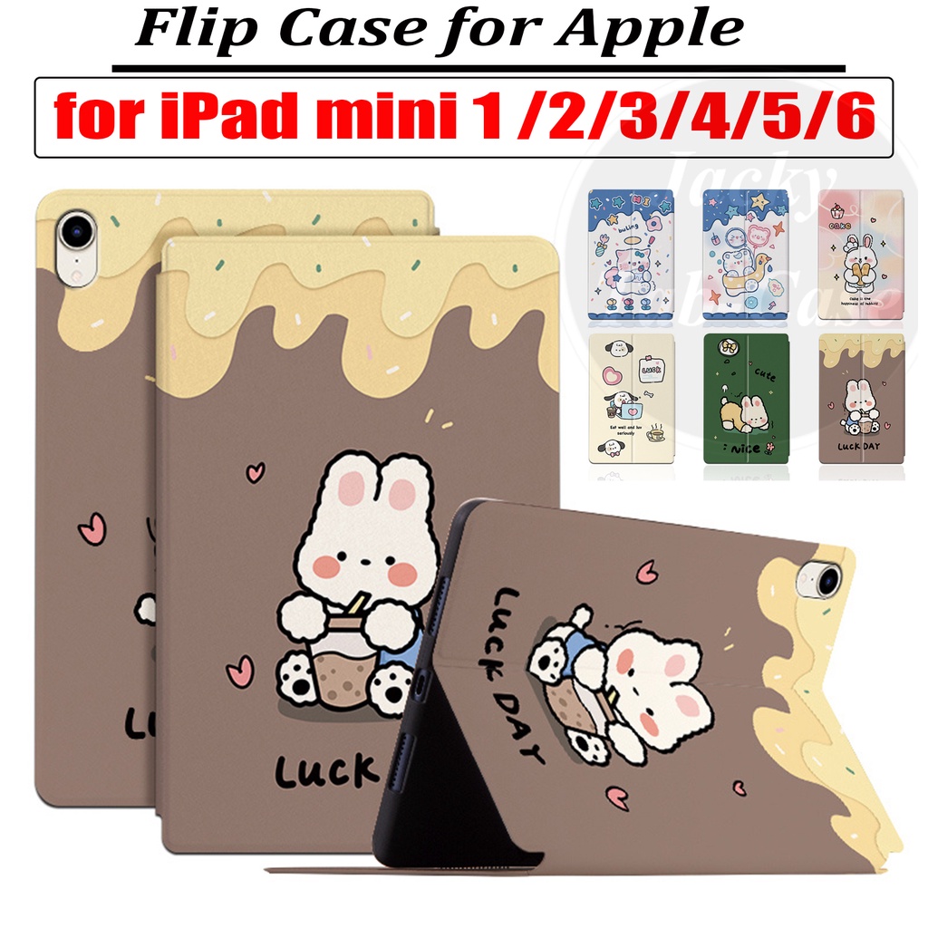Ốp Máy Tính Bảng Da PU Nắp Gập Hoạt Hình Dễ Thương Cho iPad Mini 2 3 4 5 7.9 "6 8.3" mini6 mini5 min