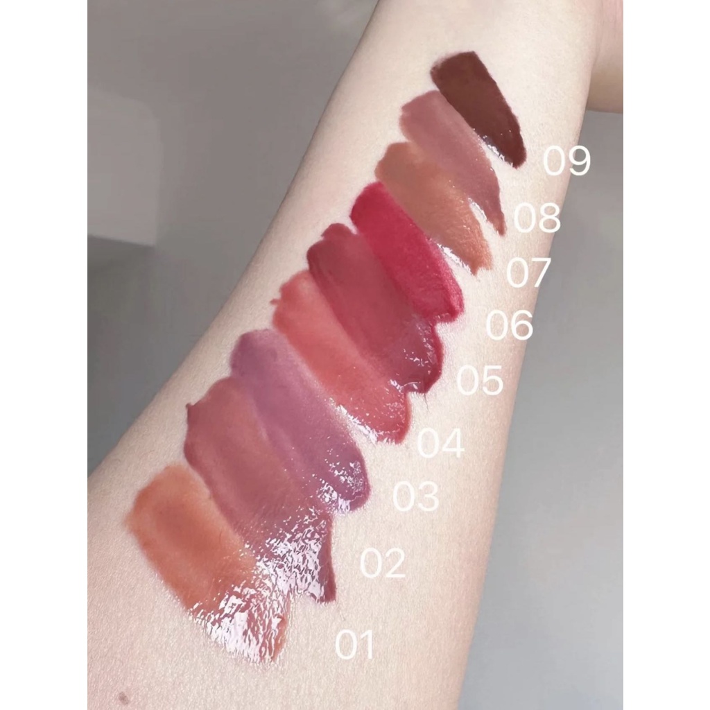 Son Môi leemember yo jelly son bóng Màu Đen Hình Lông Vũ Dưỡng Ẩm Cho Môi