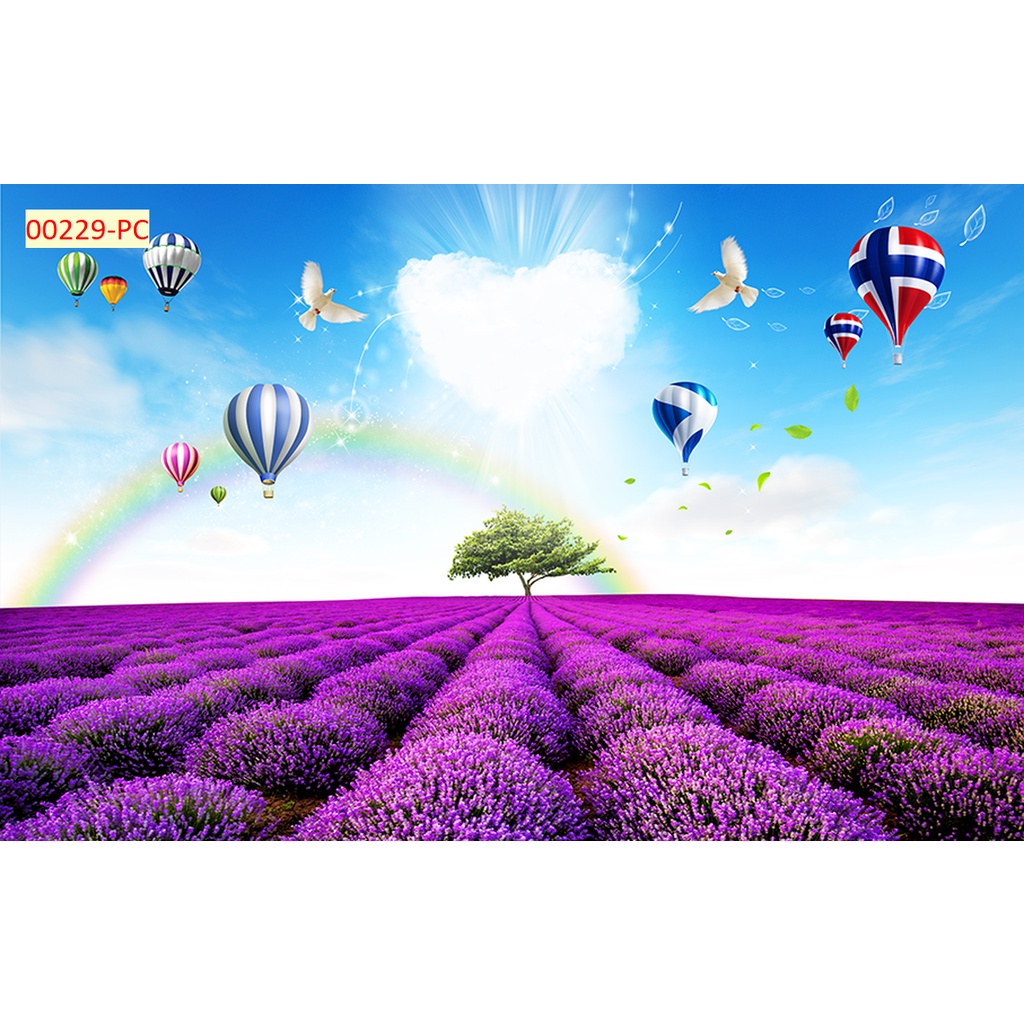 Tranh dán tường 3D hoa Lavender