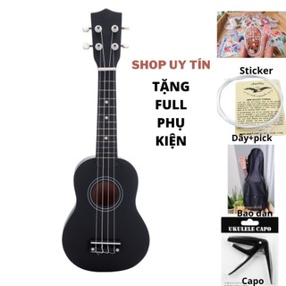 Đàn ukulele soprano màu đen- Tặng phụ kiện 21 inch