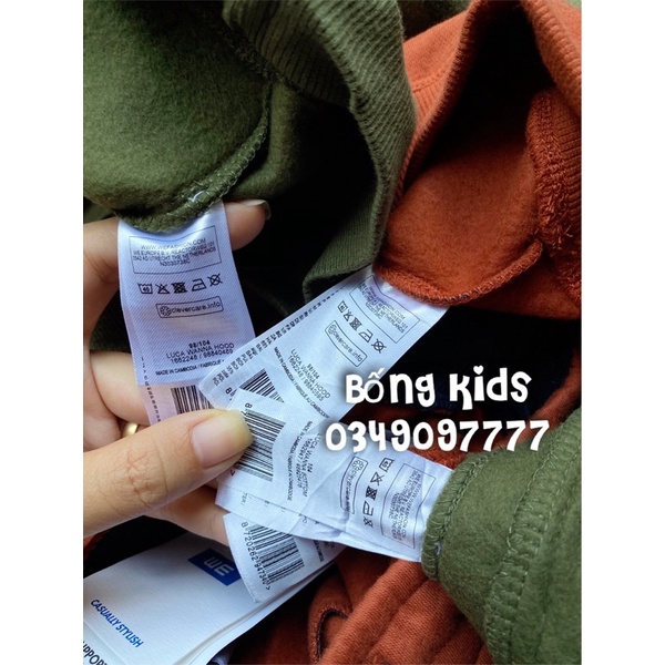 Bộ Nỉ Hoodie Bé Trai In Dải Chữ WE