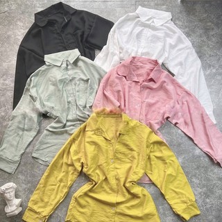 Áo Sơ Mi Tay Dài Form Rộng Basic