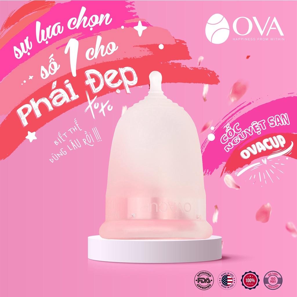 Cốc nguyệt san OVACup silicone siêu mềm nhập khẩu chính hãng TM-OV-CUP