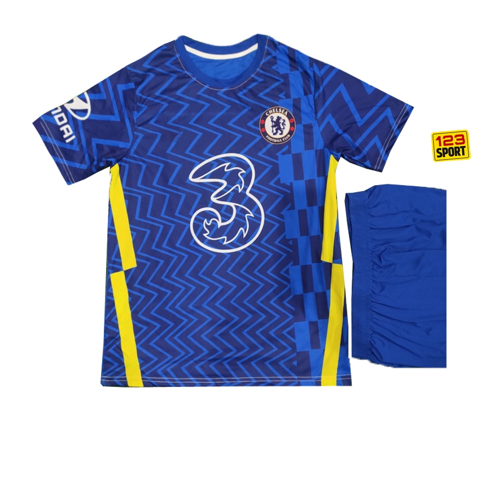 Bộ quần áo bóng đá Chelsea xanh chất thun lạnh mặc mát,co dãn cực tốt
