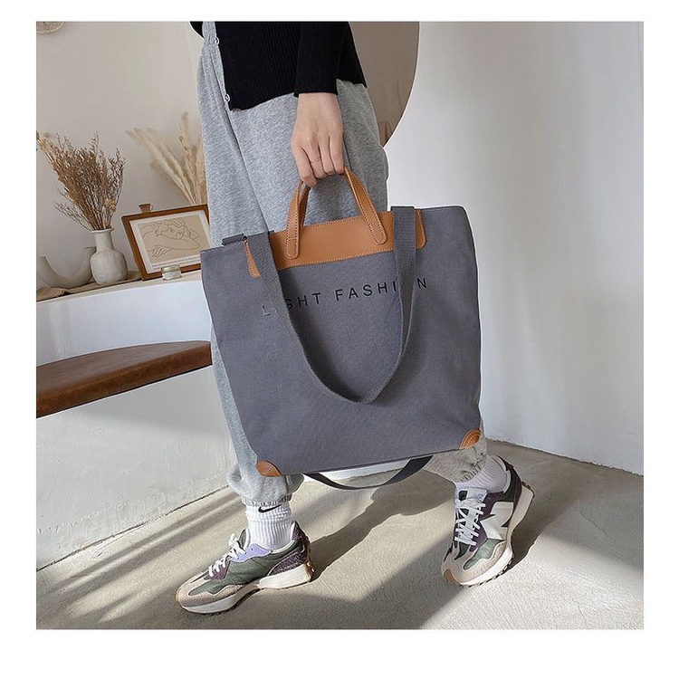 Mischa Túi canvas Đeo Chéo In Chữ Phong Cách retro Thời Trang Cho Nữ