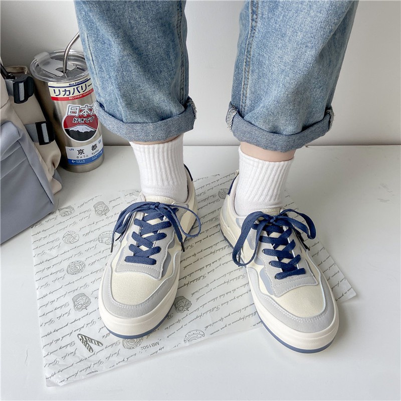 Giày thể thao nữ vải canvas đế độn cổ thấp phối màu trẻ trung cá tính dáng basic FLOWER G46 - nguyentrang239