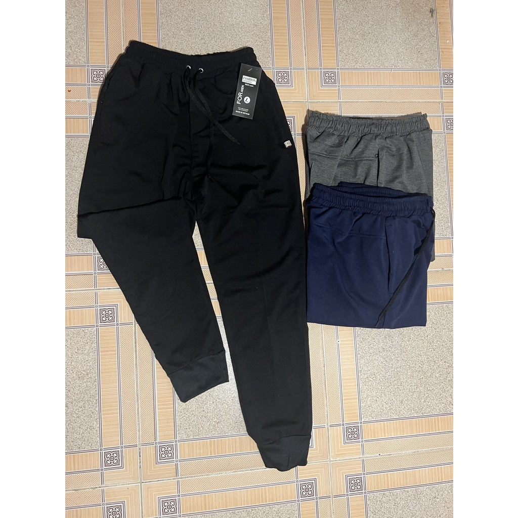 Quần Jogger nỉ da cá nam thể thao vải trơn 4 màu