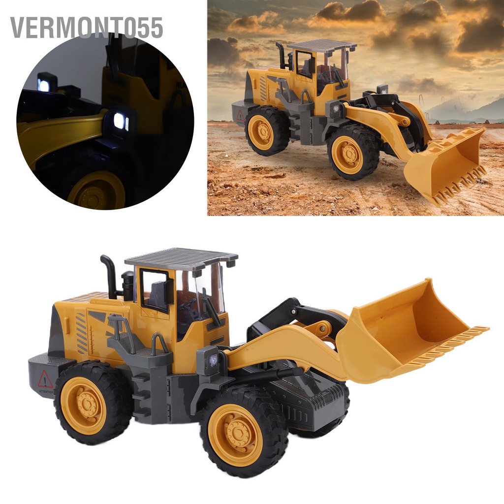 Có thể bán buôn 8 kênh Phiên bản hợp kim Máy xúc đẩy hàng Đồ chơi điều khiển từ xa máy xây dựng Vermont055 Hàng giao ngay