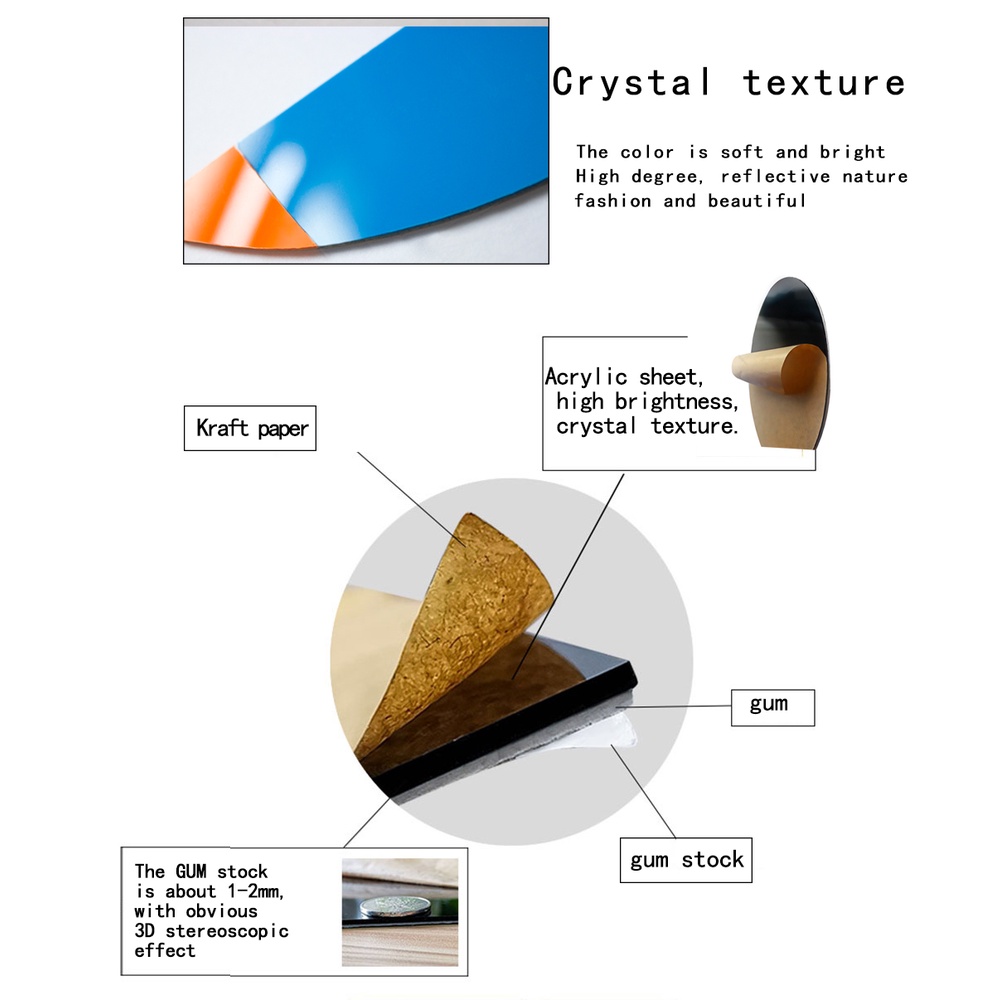 Miếng Dán Tường Trang Trí Hình Khinh Khí Cầu 3D Bằng Acrylic Chống Nước