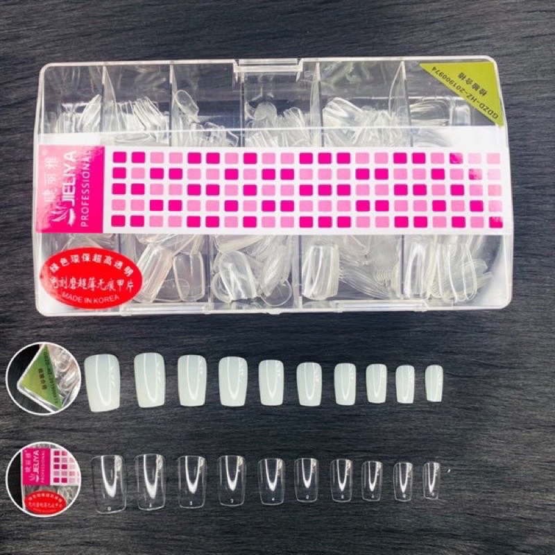 Móng úp nhám vuông ngắn fom Hàn