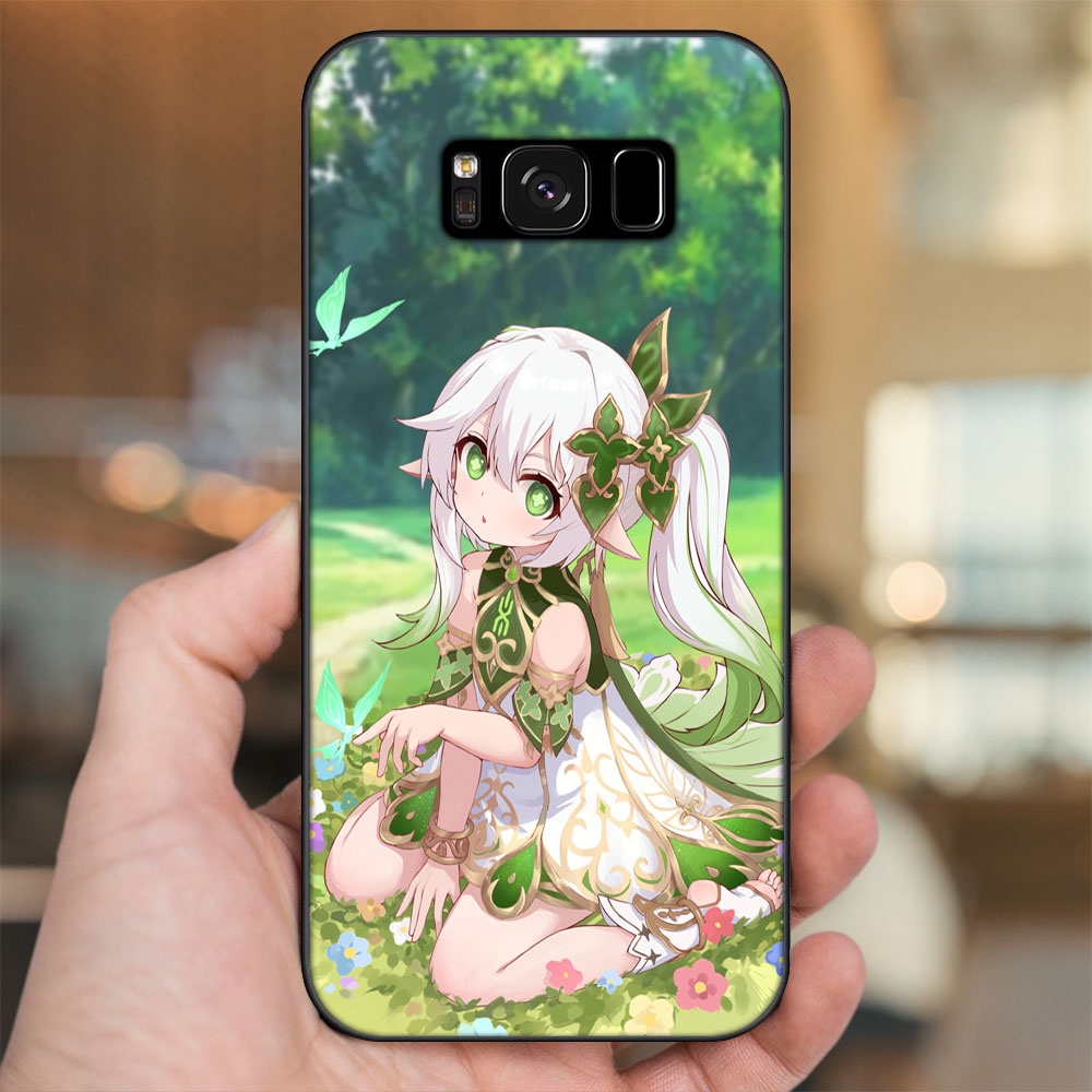 Ốp lưng Samsung S8, S8 Plus viền đen in hình Nahida Genshin Impact