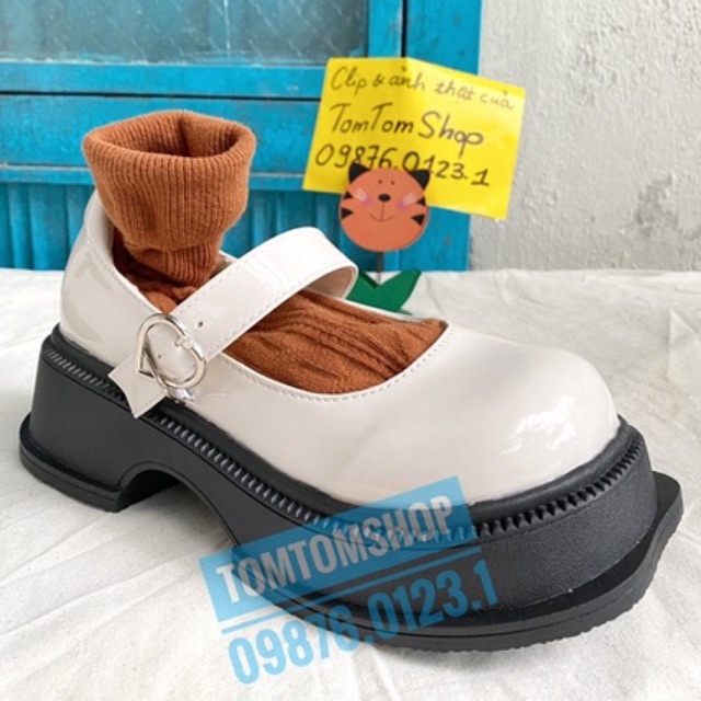 - giày mary jane 1 quai đế khuyết mẫu mới đế cao 6cm