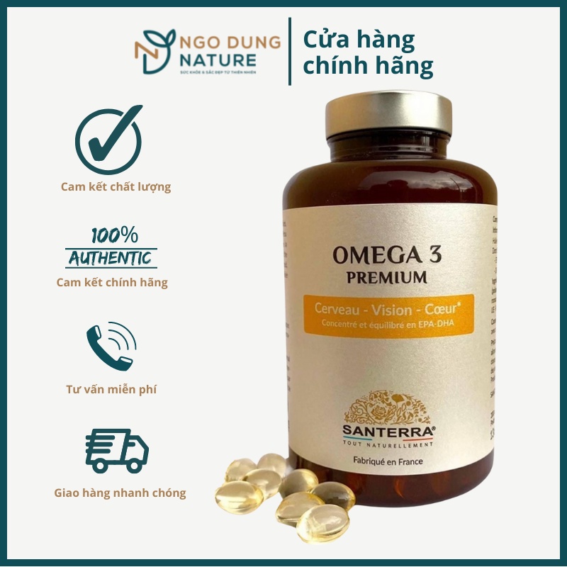 DẦU CÁ OMEGA 3 PREMIUM SANTERRA PHÁP 200 viên