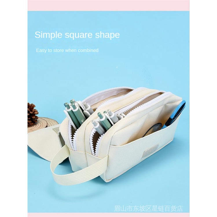 ★Genshin Impact★Túi Đựng Bút Hai Lớp Họa Tiết Hoạt Hình Paimon/Zhongli/ Keqing