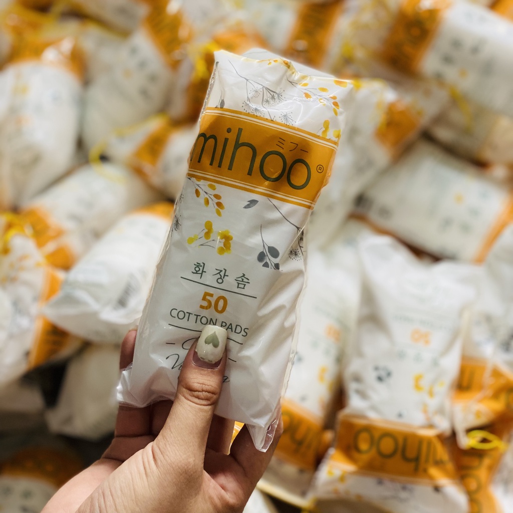 BÔNG TẨY TRANG Kokimi 240 miếng  MIHOO SẠCH BỤI BẨN 100% COTTON