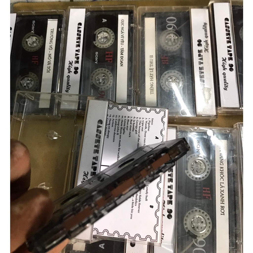 4 băng cassete sony hf 90 thâu sẵn nhạc chất lượng cao