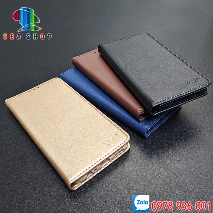 Bao da Samsung A02 và A02S dạng ví, Có ngăn cài thẻ - tiền, Thiết kế nắp gập 2 mặt - Có thể dựng điện thoại trên mặt bàn