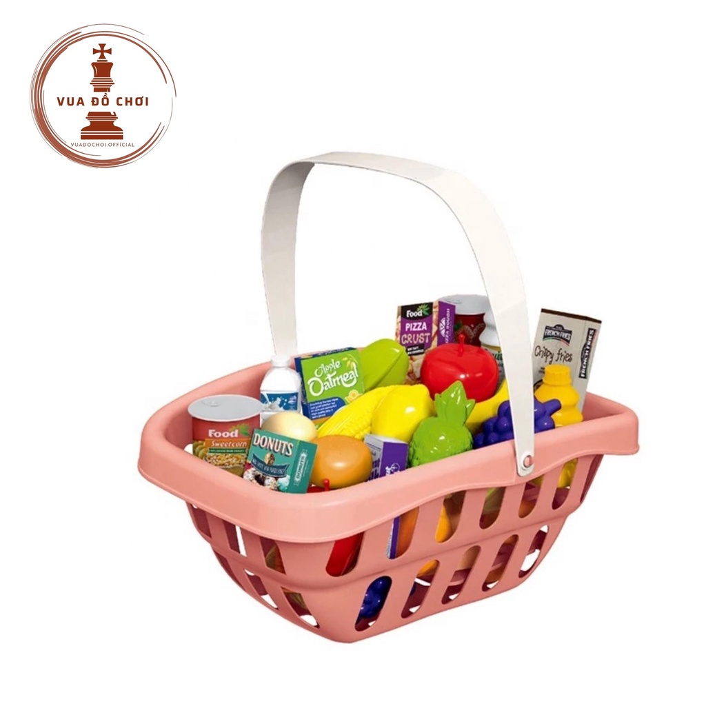 Đồ chơi xe đẩy siêu thị 2 tầng 31PCS  51x 43 x 35 cm chi tiết to, kích thước lớn Cao cấp