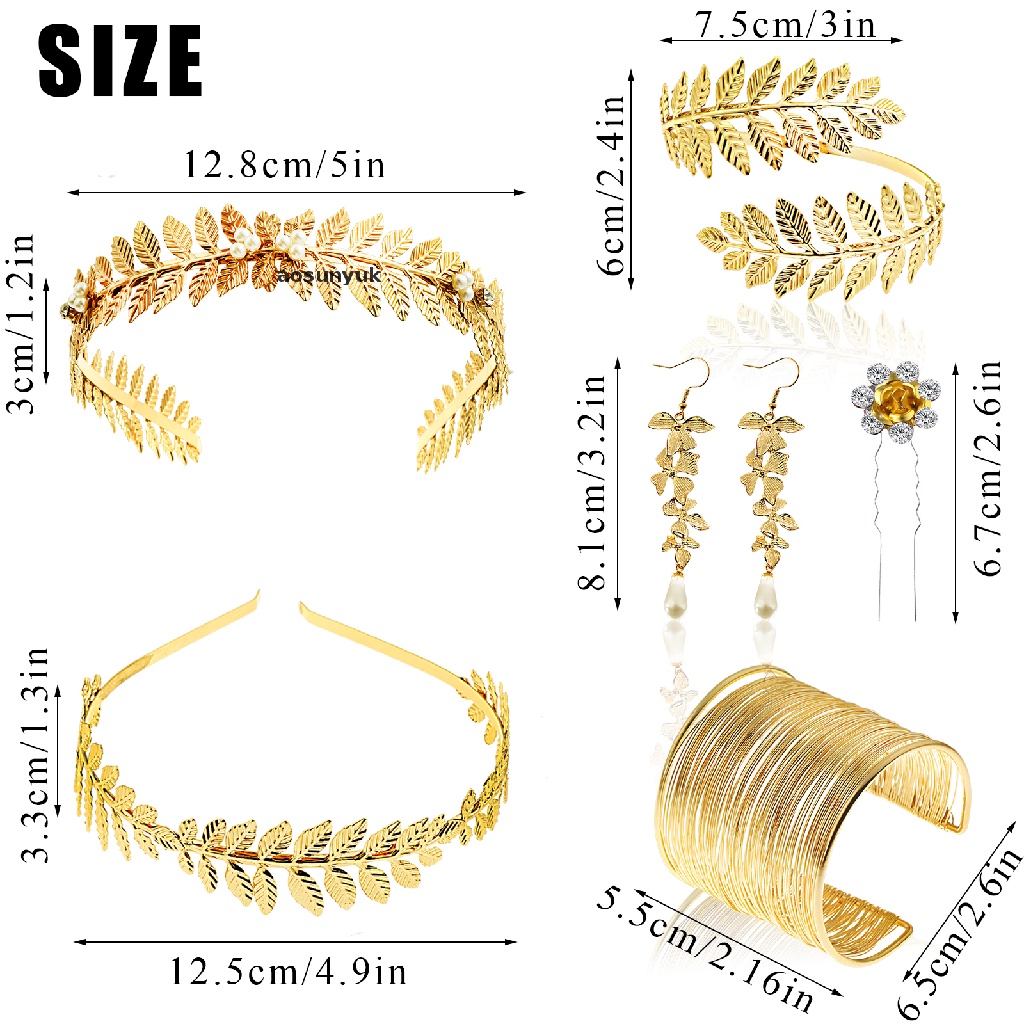Set 10 Vòng Đeo Tay Hóa Trang Nữ Thần Hy Lạp La Mã Laurel