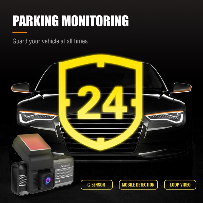 Camera hành trình kép ASAWIN S31 wifi DVR HD 1080P HD 170 độ tầm nhìn ban đêm IPS 13.16inch dành cho xe hơi