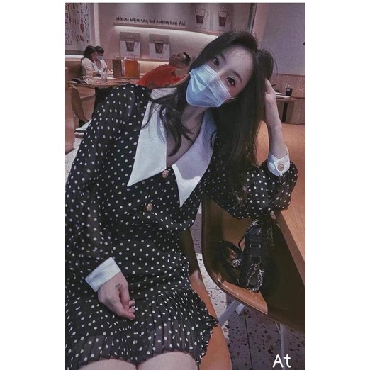 Váy Chấm bi cổ bẻ