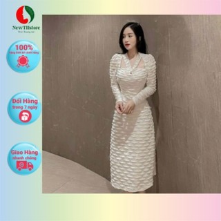 [Đầm] thiết kế cổ vuông chất xốp L1