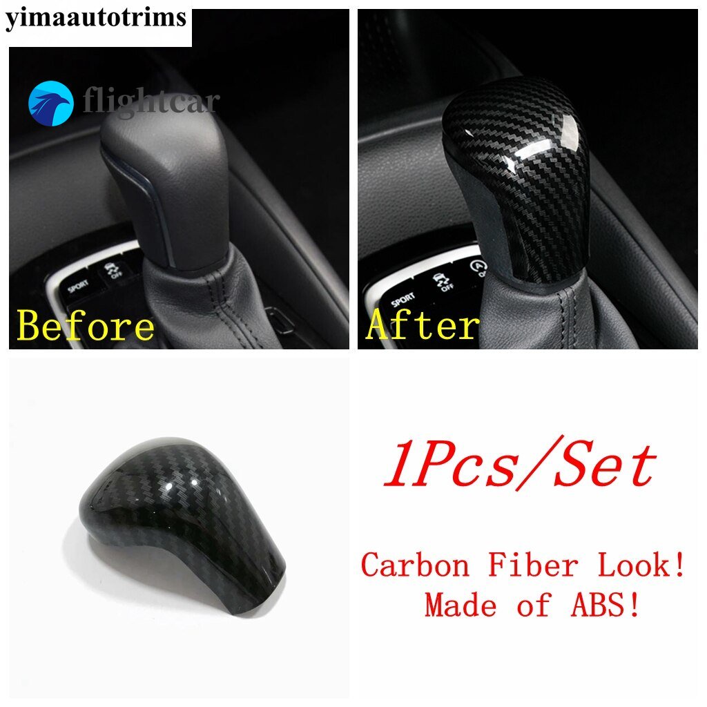 Miếng Dán Núm Gạt Cần Số Bằng ABS Họa Tiết Sợi Carbon Cho Toyota Corolla Cross 2021