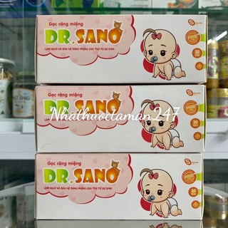 Gạc răng miệng Dr.Sano, Gạc rơ miệng giúp làm sạch và bảo vệ răng miệng cho trẻ sơ sinh - Hộp 30 gói