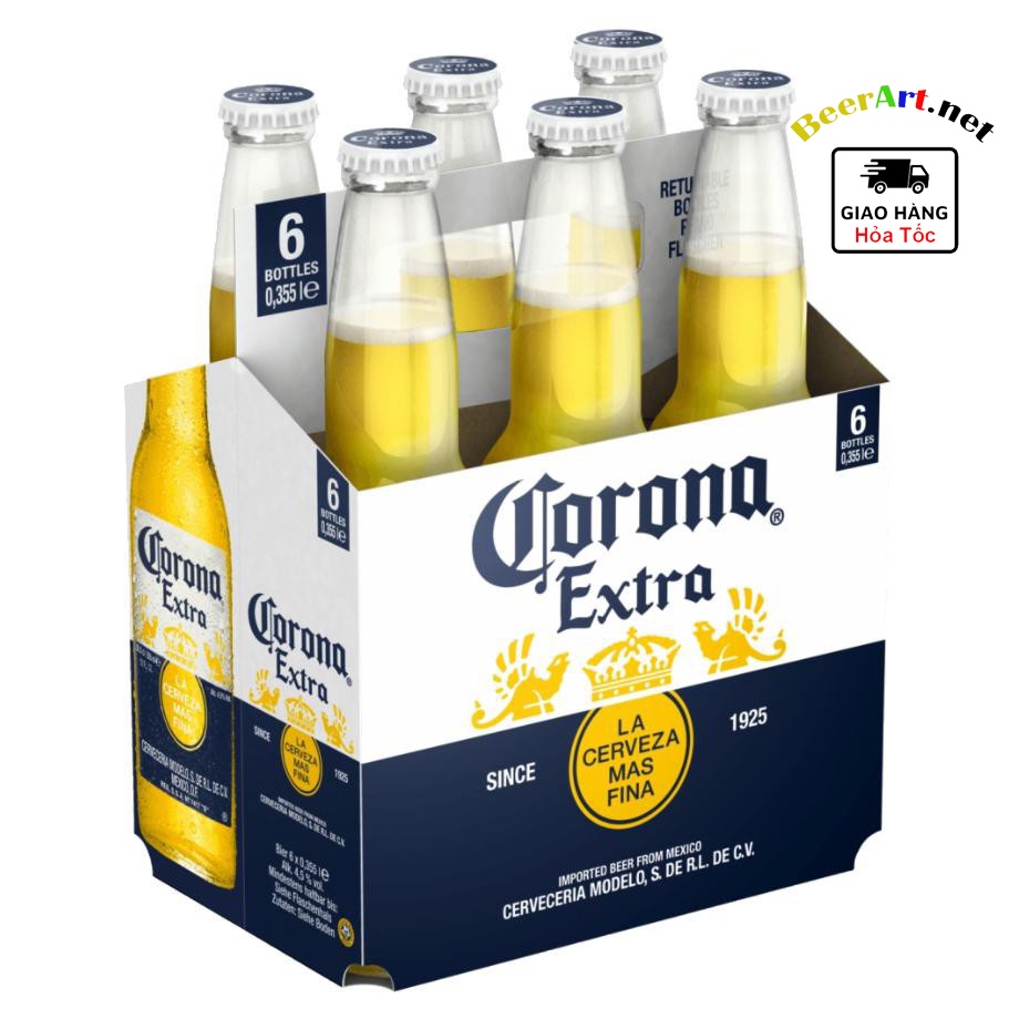 Bia Corona Extra 4.6% – Lốc 6 Chai 355ml