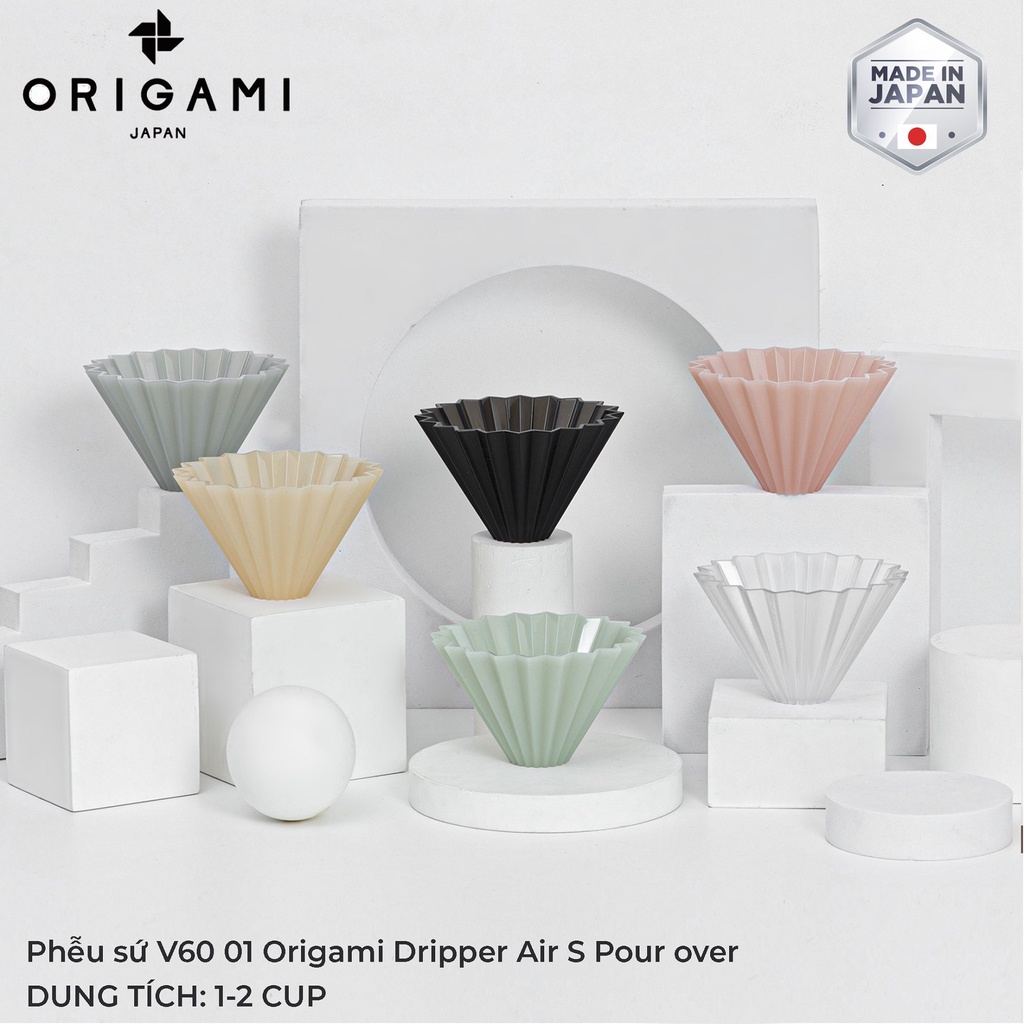 [ORIGAMI JAPAN] Volcano Phễu nhựa V60 01 Origami Dripper Air S Pour over