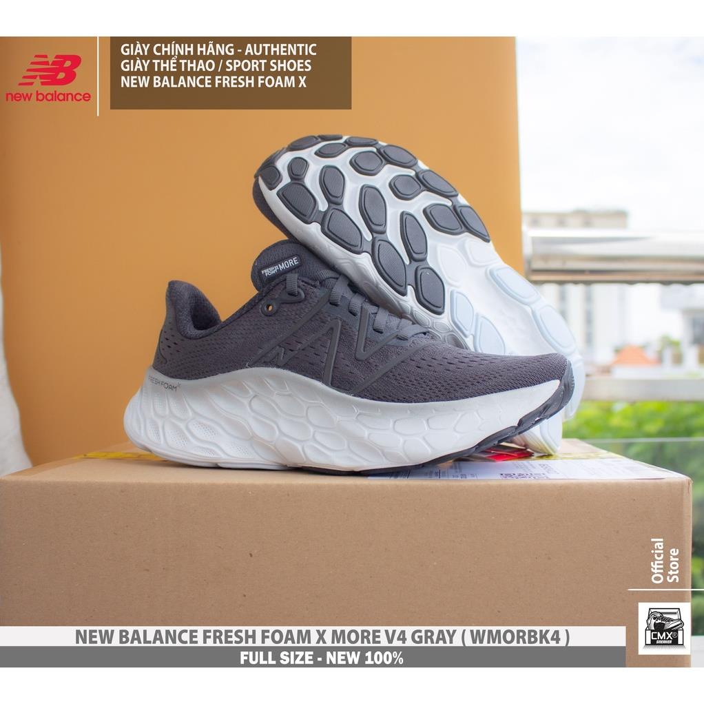 Giày New Balance FRESH FOAM X MORE V4 GRAY/WHITE ( WMORBK4 ) - AUTHENTIC 100%