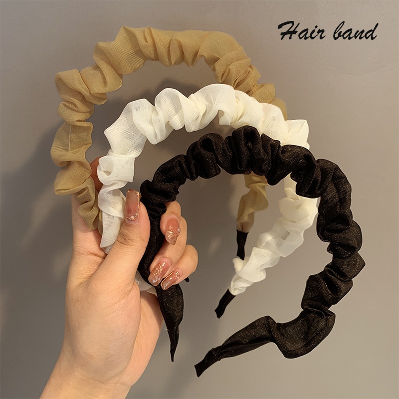 Băng đô cài tóc dễ thương bờm cute phụ kiện cho cô dâu lụa nhún satin iLita mặc áo dài nữ đẹp Hàn Quốc hottrend 2022