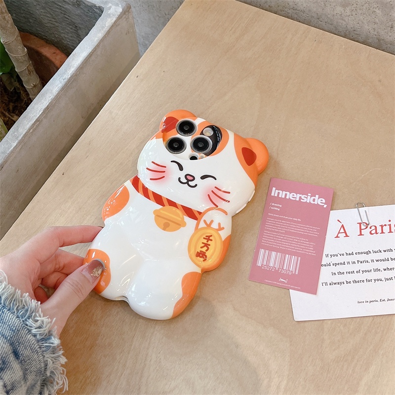 Ốp Điện Thoại Hình Mèo May Mắn Cho iphone 15 pro max 14promax 13 11 12 promax iphone x xs max