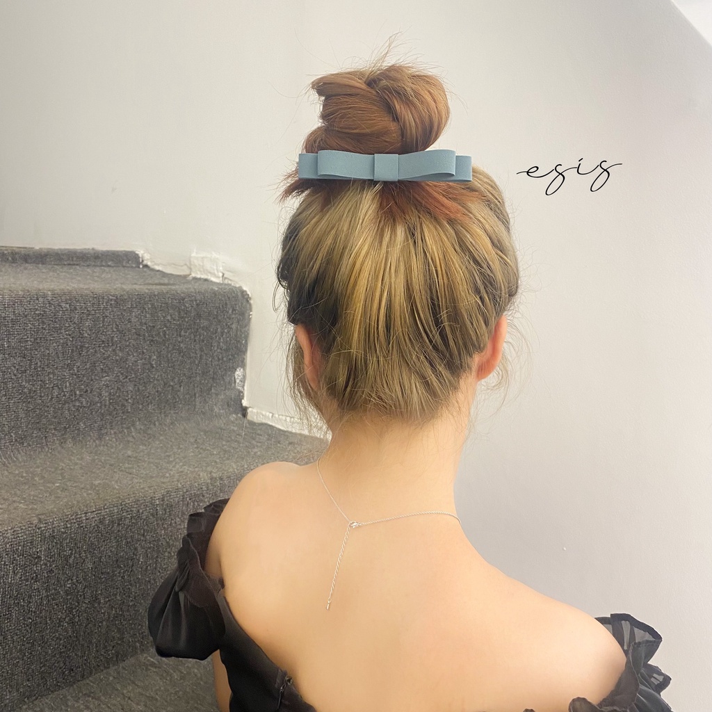 KẸP BẤM HÌNH NƠ RUY BĂNG TRƠN HÀN QUỐC ESIS ACCESSORIES