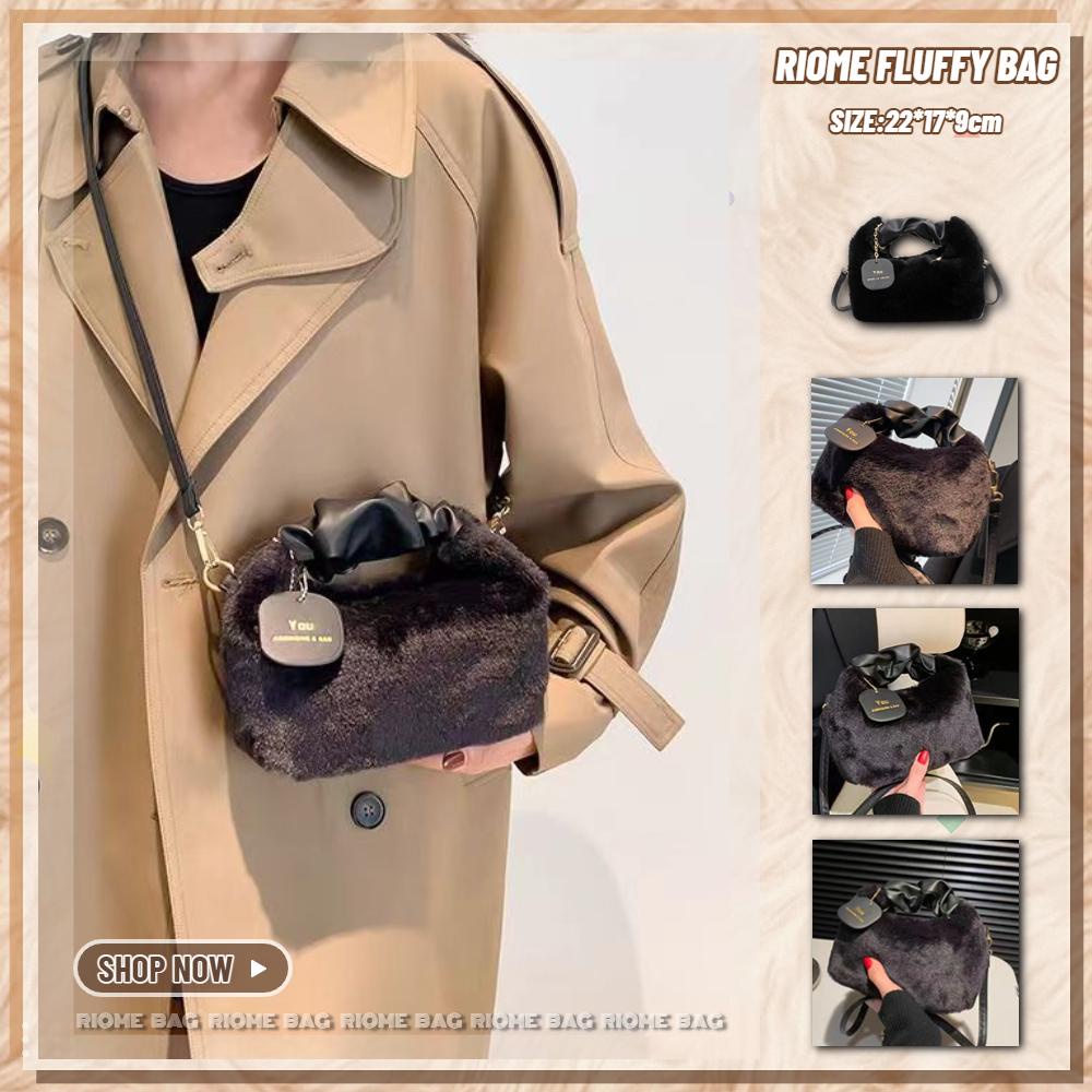 Túi Đeo Chéo Phủ Lông Phong Cách retro Thời Trang Thu Đông Cho Nữ
