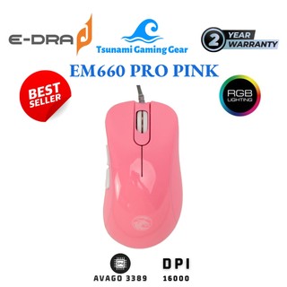 Chuột gaming E-DRA EM660 FPS PRO Pink Hàng chính hãng