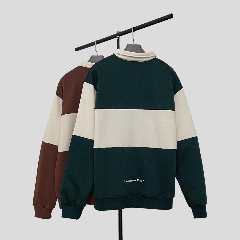 Áo Sweater Polo Oversize ODIN CLUB Odc, Áo Sweater có cổ form rộng nam nữ ODIN, Local Brand ODIN CLUB