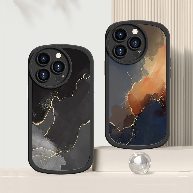 Soft Casing For iPhone 14 13 12 Mini 11 Pro Xs max 6 6S 7 8 Plus X XR 11promax 12promax 13promax 6+ 7+ 8+ Round Airbag Fine Hole Shockproof Phone Case Rosy clouds dark lightning Full Back Cover XPN 23