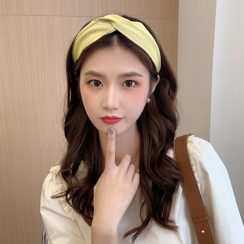 Băng Đô Cài Tóc Bằng Da PU Mềm Màu Trơn Phong Cách Retro Thời Trang Cho Nữ