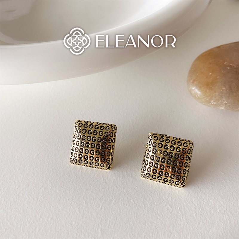 Bông tai nữ vuông Eleanor Accessories họa tiết chữ G độc đáo phụ kiện trang sức 5069