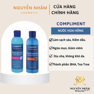 Nước Hoa Hồng COMPLIMENT No Problem 200ml - Làm Sạch Da, Giảm Mụn & Mụn Đầu Đen