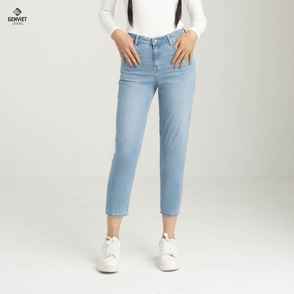 Quần Jeans Nữ Genviet Trơn Dáng Col Basic Ôm Vừa Genviet DQ104J8012