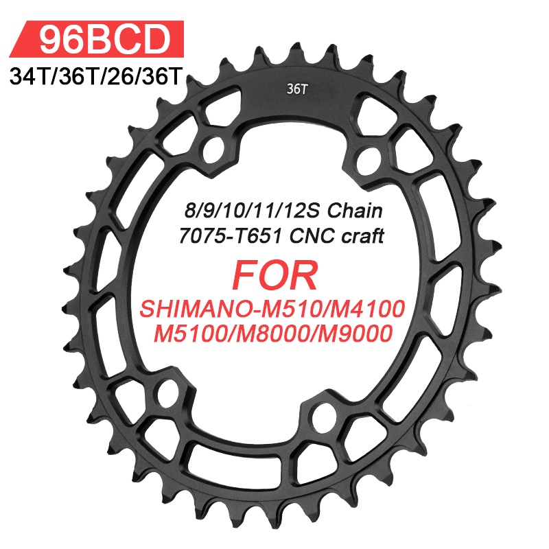 Vòng Xích Xe Đạp Shimano 96BCD 96BCD 26 / 36T 32 / 34 / 36T / 38T M7000 M8000 M4100 M5100 / Mt5100