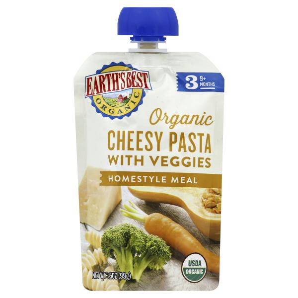 Túi thức ăn dinh dưỡng ăn liền Earth's Best cho bé 9 tháng Cơm gà tây/Nui phô mai/Súp gà - Bữa ăn chính hữu cơ