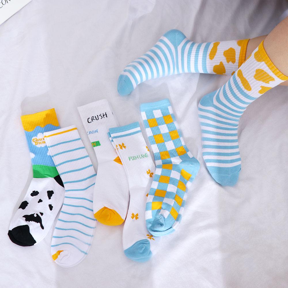 Mxgoods Vớ Cotton Họa Tiết Kẻ Sọc Caro Cổ Điển Hợp Thời Trang Mùa Đông