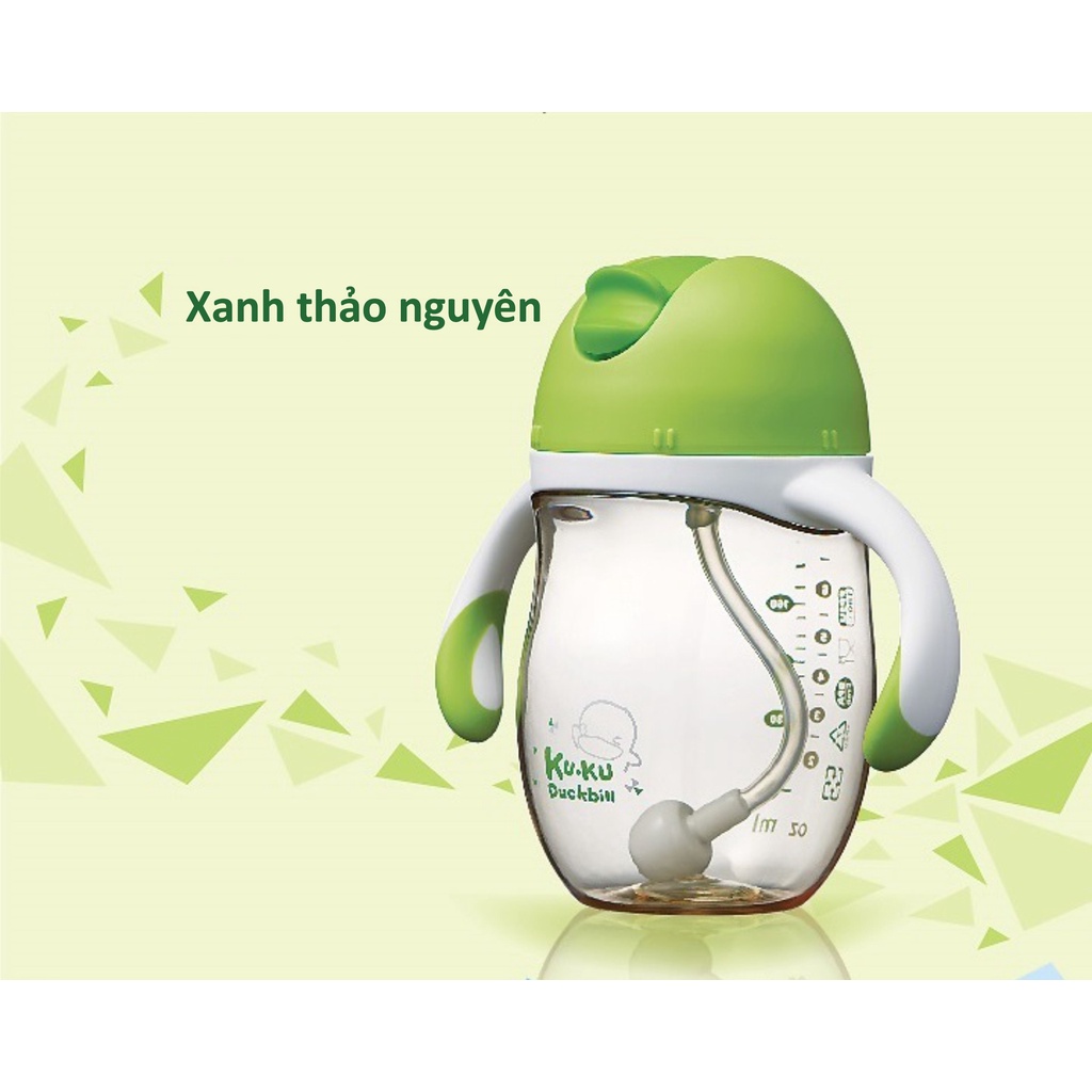 BÌNH UỐNG NƯỚC CÓ TAY CẦM NHỰA PPSU KU.KU DUCKBILL KU5486