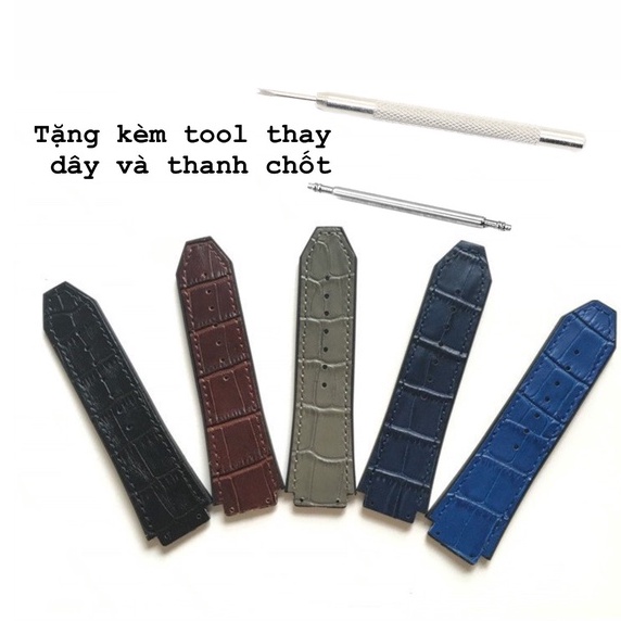 Dây H.U.B.O.T da vân cá sấu đủ size 42, 38, 34mm