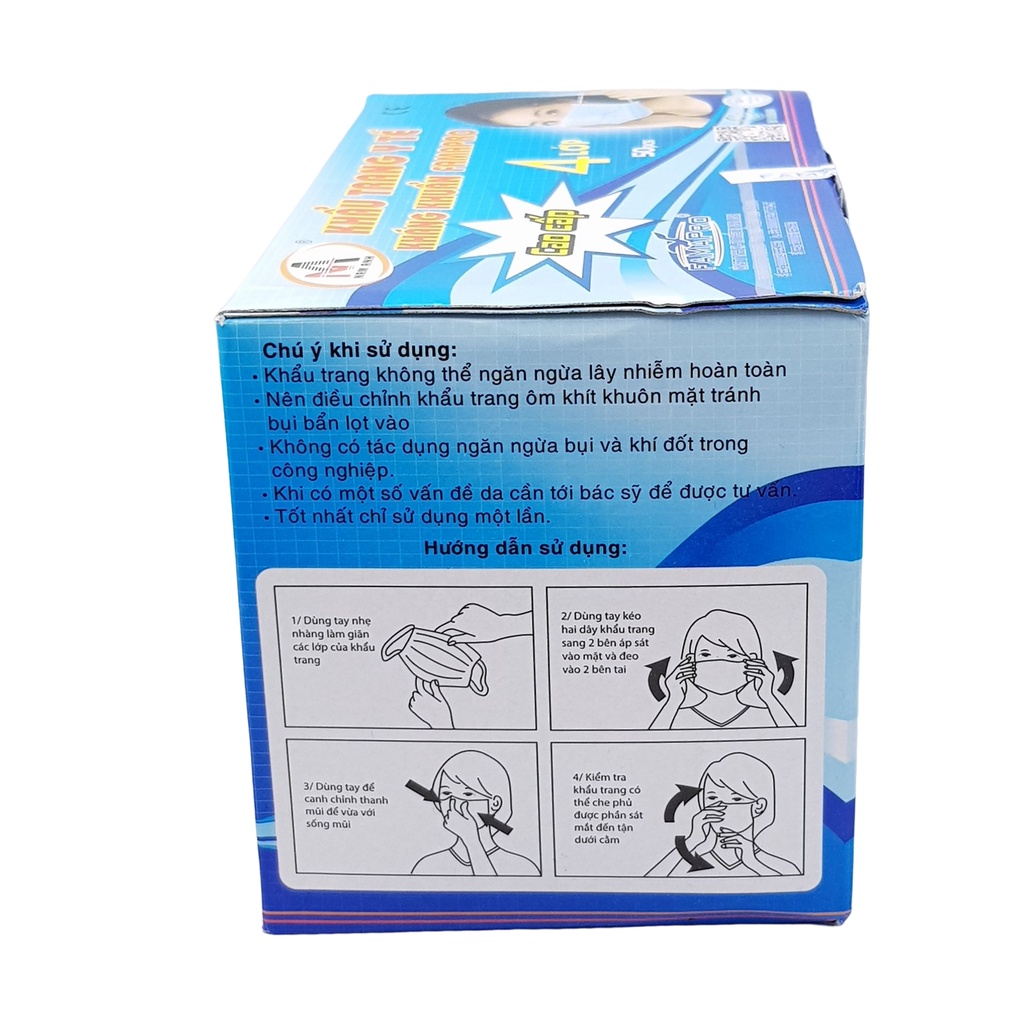 Khẩu trang y tế 4 lớp kháng khuẩn lọc bụi