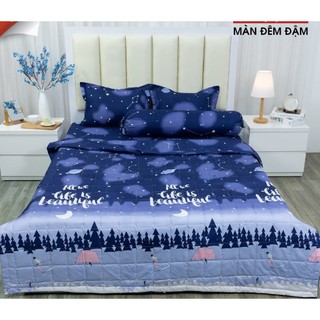 Bộ drap 1.2x2m nền hồng hình dâu tây+2 vỏ gối